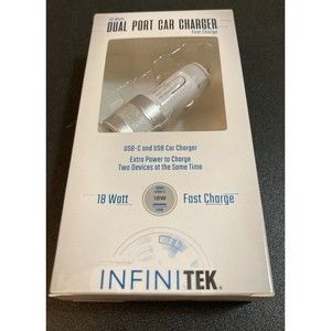 Dual USB USB-C Car Port Charger 18‎ Watt FAST InfiniTek USA Ship NIB Not Loose